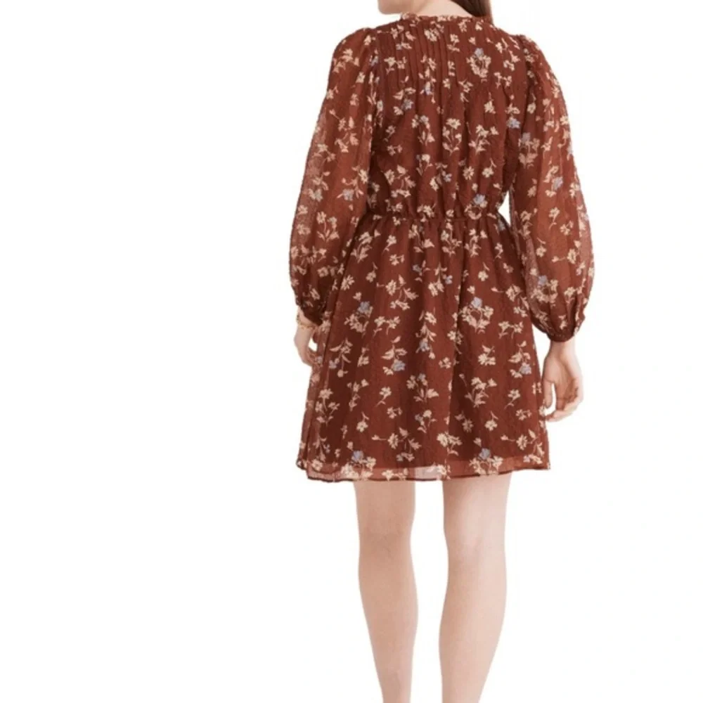 Madewell Norma Rae Floral Print Long‎ Sleeve Dress 4X